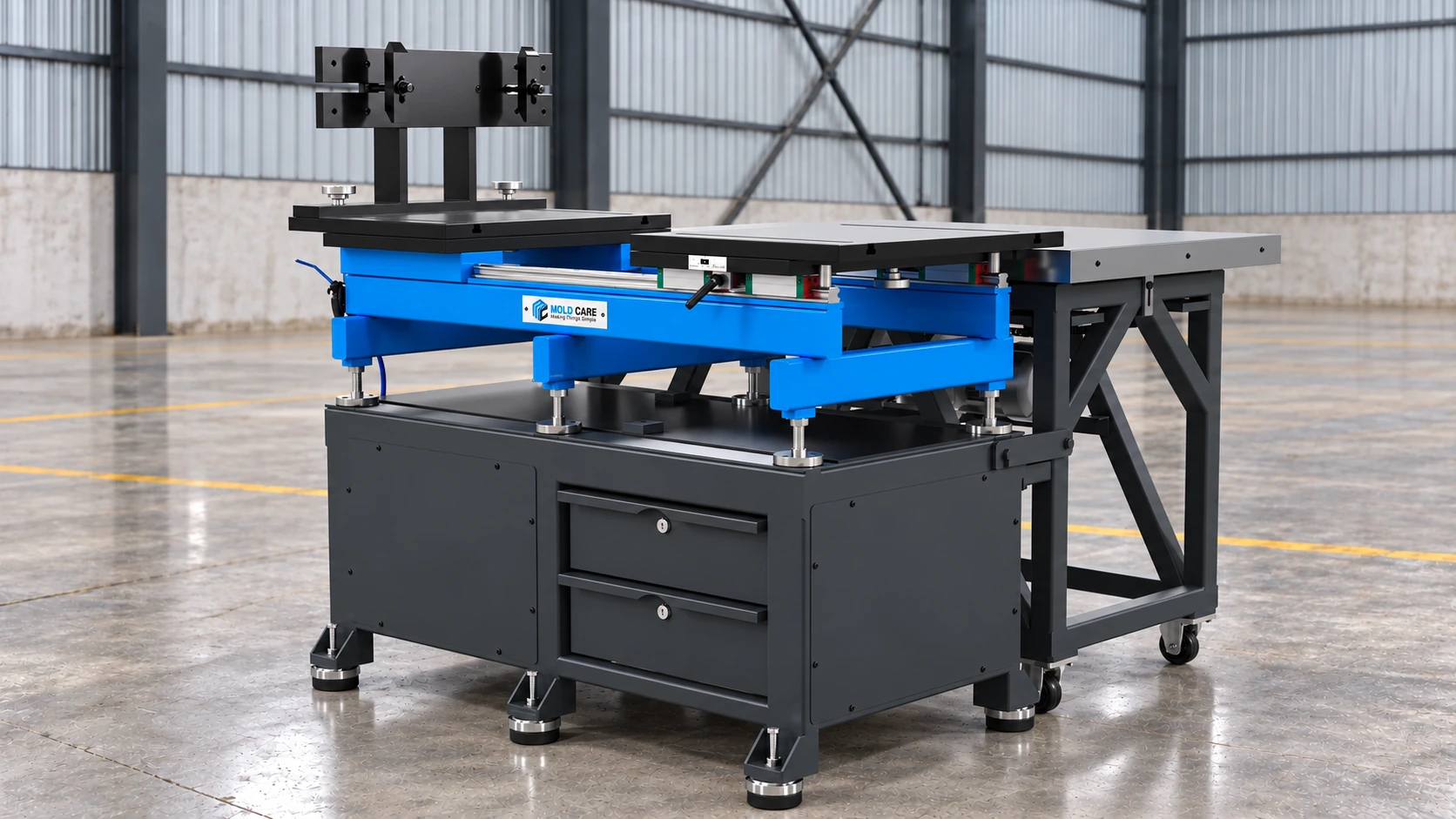 Mold Care Mould maintenance station — factory background